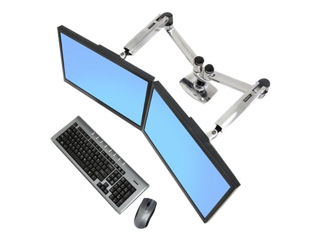 Ergotron LX Dual Side-by-Side Arm mounting kit - Patented Constant Force Technology - for 2 LCD displays - polished