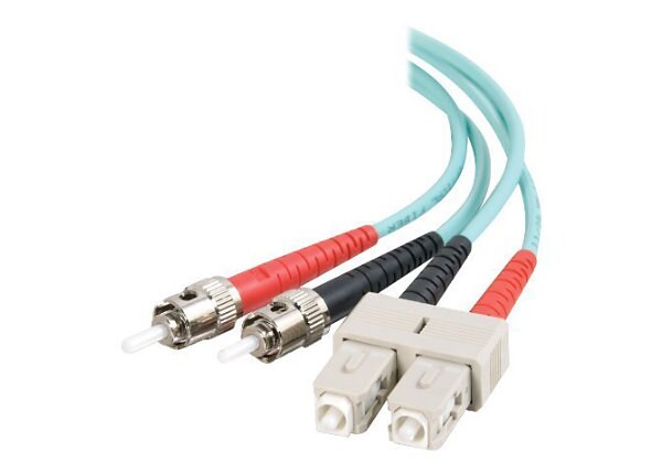 C2G 3m SC-ST 10Gb 50/125 OM3 Duplex Multimode PVC Fiber Optic Cable - Aqua - patch cable - 10 ft - aqua