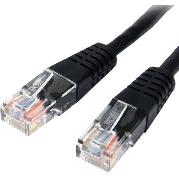 StarTech.com 50ft Black CAT5e Cable - Gigabit Ethernet Cable - Molded CAT5e Patch Cord Network Cable - M/M
