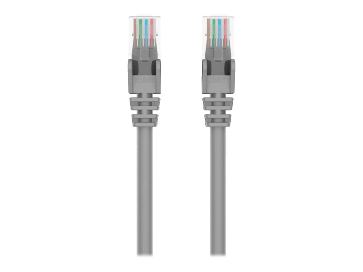 Belkin Cat5e/Cat5 5ft Grey Snagless Ethernet Patch Cable, PVC, UTP, 24 AWG, RJ45, M/M, 350MHz, 5'