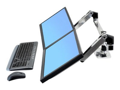 Thumbnail 3 of 9 for Ergotron LX Dual Side-by-Side Arm mounting kit - Constant Force Technology - for 2 LCD displays - polished aluminum