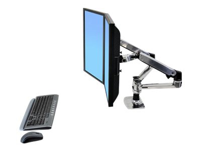 Thumbnail 4 of 9 for Ergotron LX Dual Side-by-Side Arm mounting kit - Constant Force Technology - for 2 LCD displays - polished aluminum