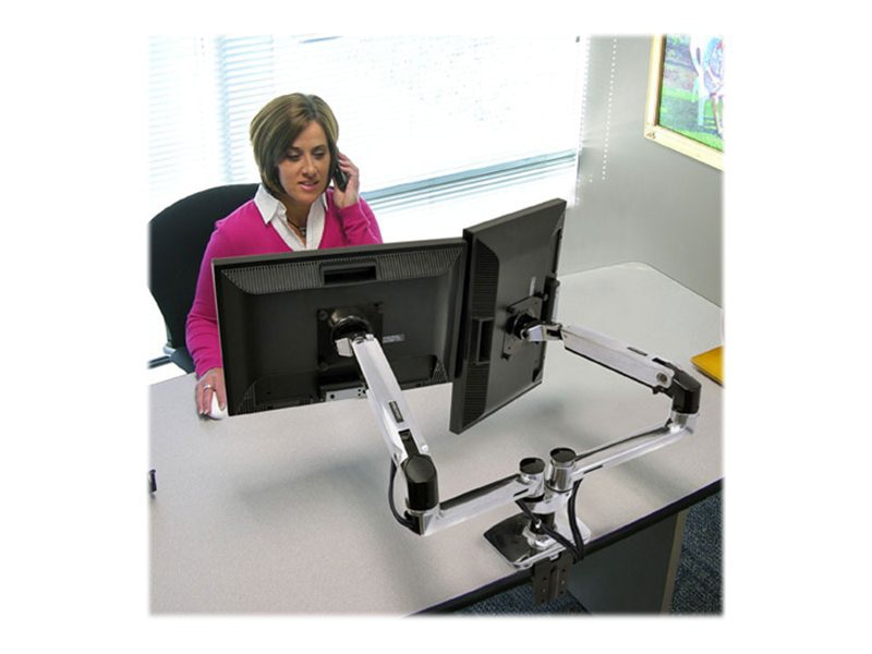 Thumbnail 6 of 9 for Ergotron LX Dual Side-by-Side Arm mounting kit - Constant Force Technology - for 2 LCD displays - polished aluminum