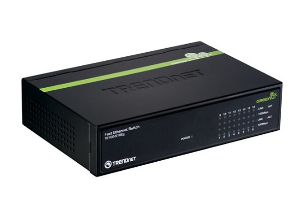 TRENDnet TE100 S16Eg - switch - 16 ports - desktop