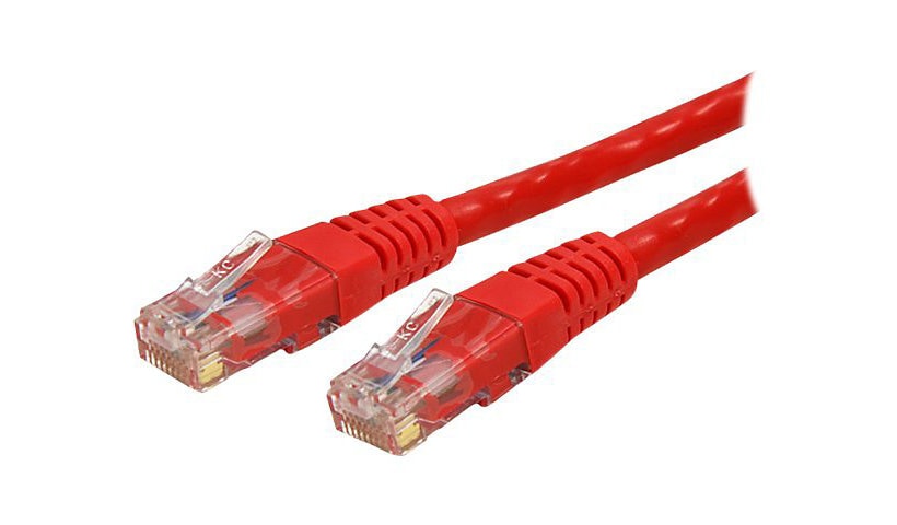 StarTech.com 1ft CAT6 Ethernet Cable - Red Molded Gigabit - 100W PoE UTP 650MHz - Category 6 Patch Cord UL Certified