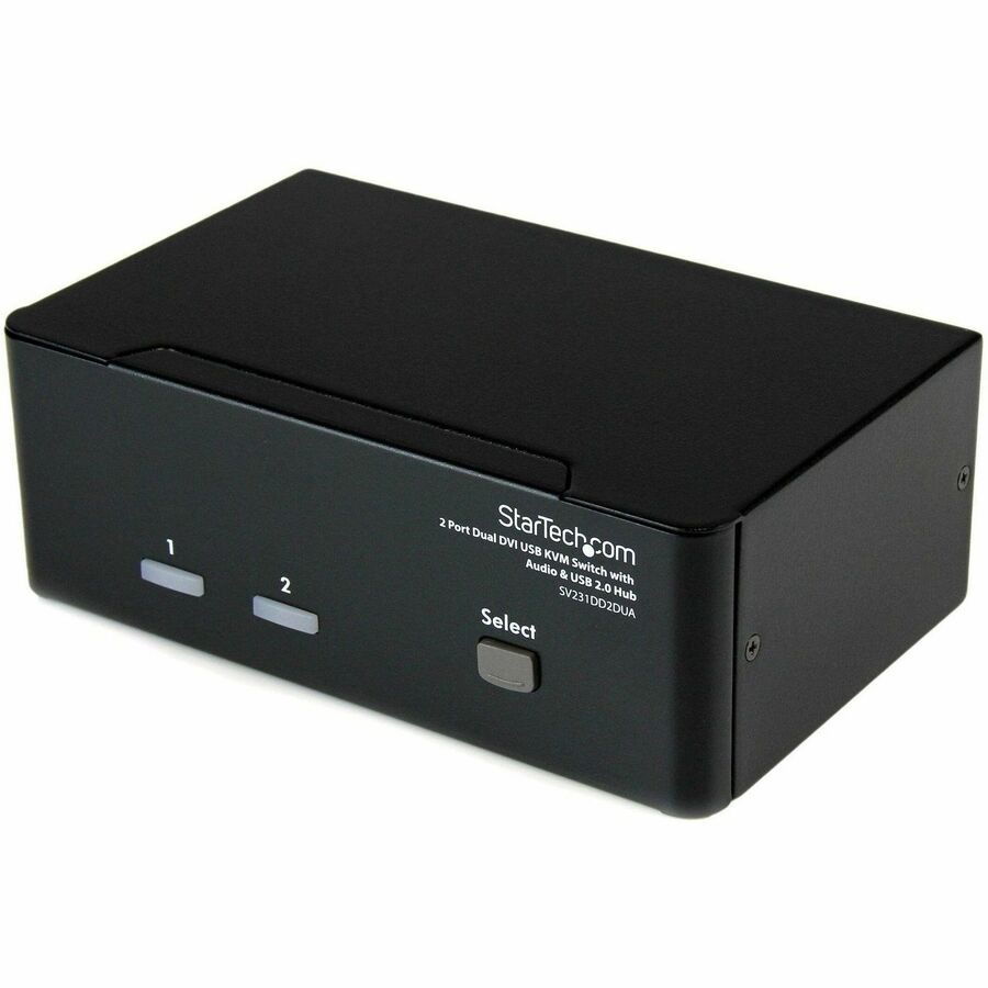 StarTech.com DVI KVM Switch with Audio & USB 2.0 Hub - 2-Port USB KVM Switc