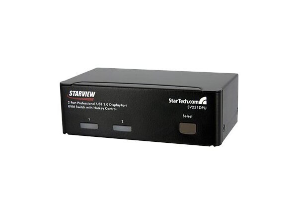 StarTech.com 2 Port USB DisplayPort KVM Switch with Hotkey Control - KVM / audio switch - 2 ports