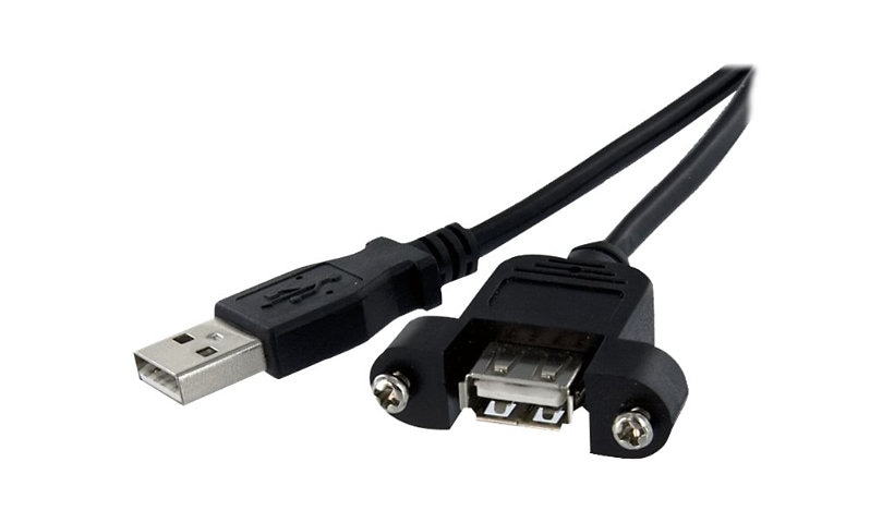 StarTech.com 1 ft Panel Mount USB Cable A to A - F/M - USB Extension Cable