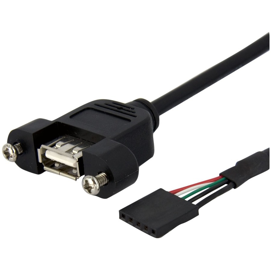 StarTech.com 1 ft Panel Mount USB Cable - USB A to Motherboard Header Cable