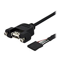 StarTech.com 1 ft Panel Mount USB Cable - USB A to Motherboard Header Cable