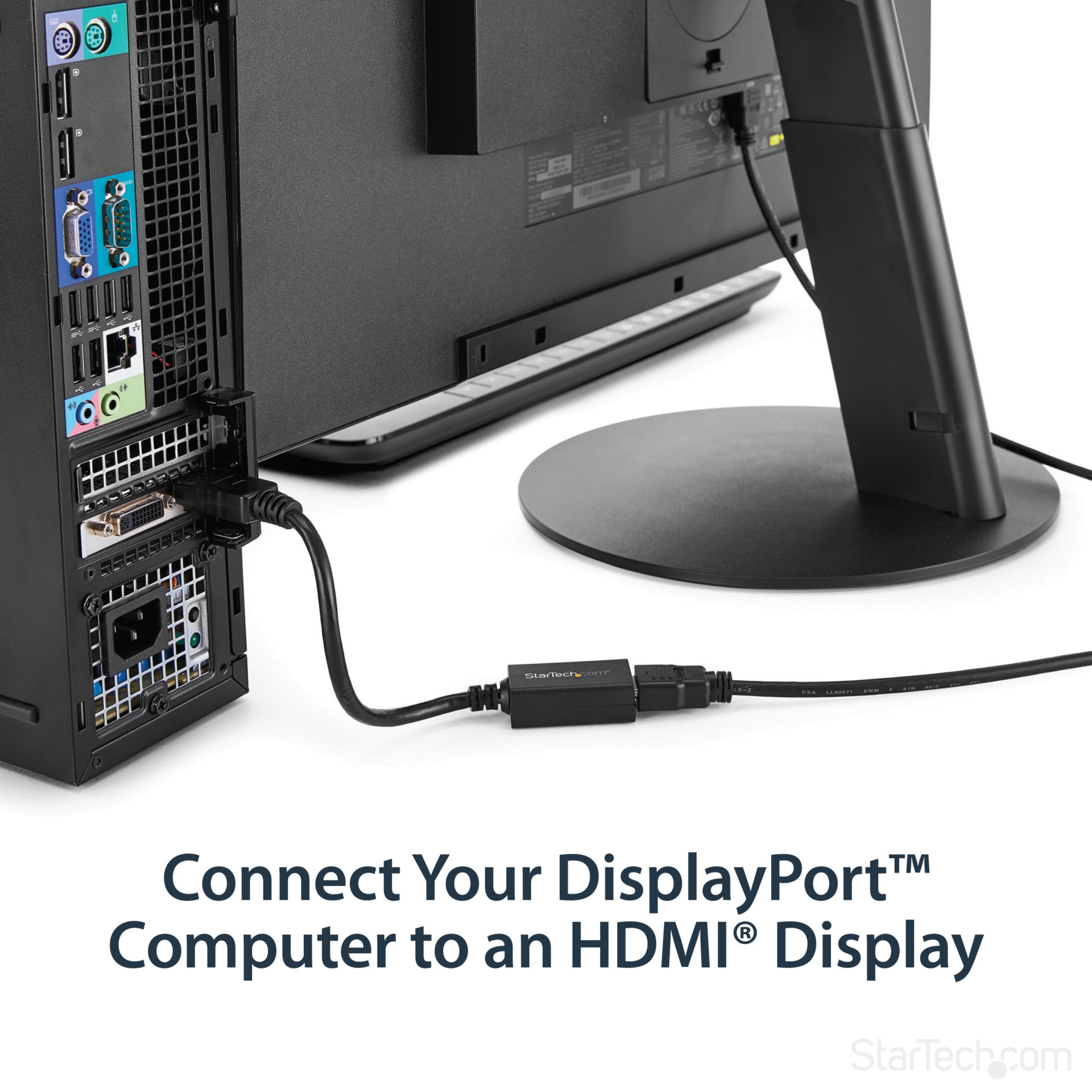 Thumbnail 2 of 12 for StarTech.com DisplayPort to HDMI Adapter, Passive DP 1.2 to HDMI Dongle, DP Male to HDMI Female Video Converter