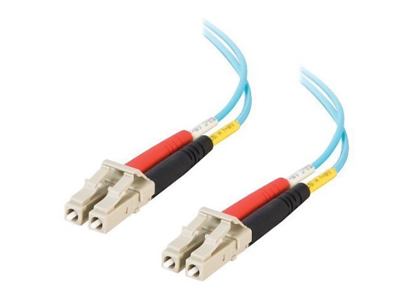 C2G 5m LC-LC 10Gb 50/125 OM3 Duplex Multimode PVC Fiber Optic Cable (USA-Made) - Aqua - patch cable - 16.4 ft - aqua
