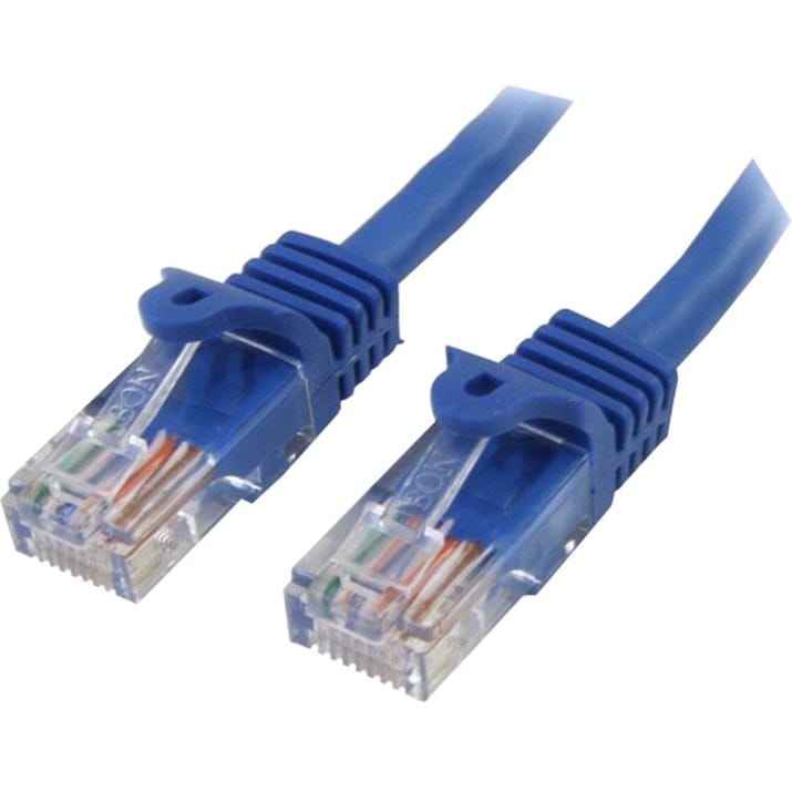 Cat5e Patch Cable with Snagless RJ45 Connectors - 10 ft, Blue