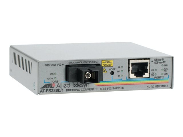 Allied Telesis AT FS238B/1 - fiber media converter - Ethernet, Fast Ethernet