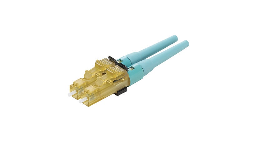 OptiCam® LC Duplex Connector, OM3/OM4/OM5, Aqua
