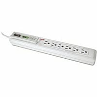 APC 6-Outlet Surge Protector, 3ft Cord, Timer Feature, White