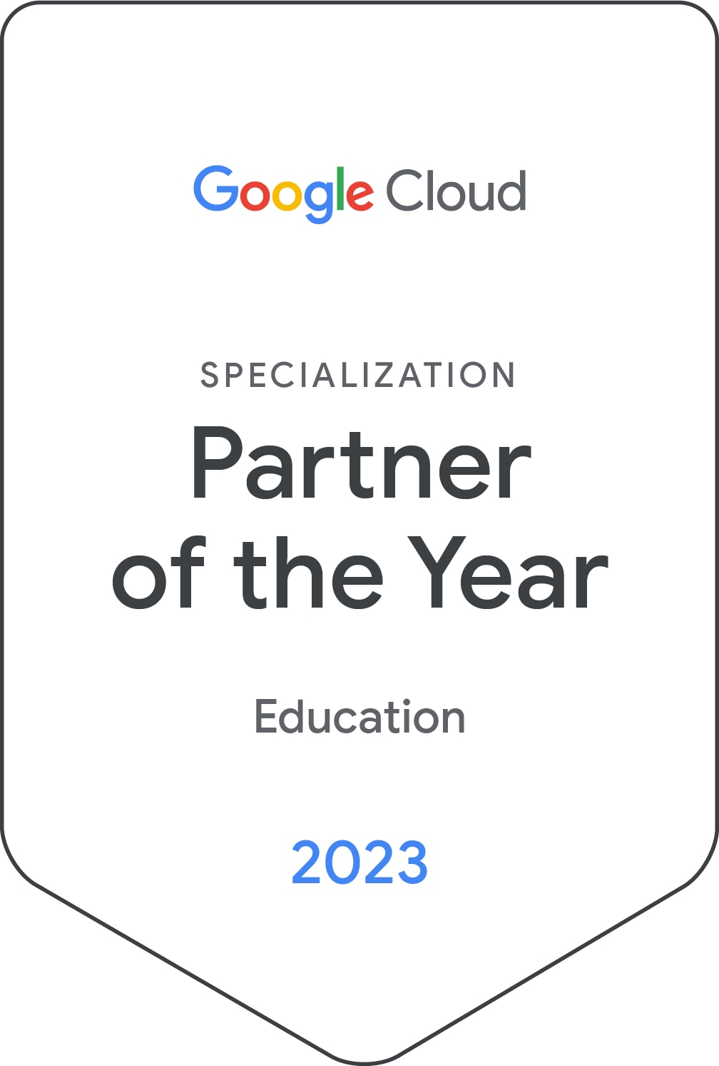 Google Cloud Partner of the Year badge 2023