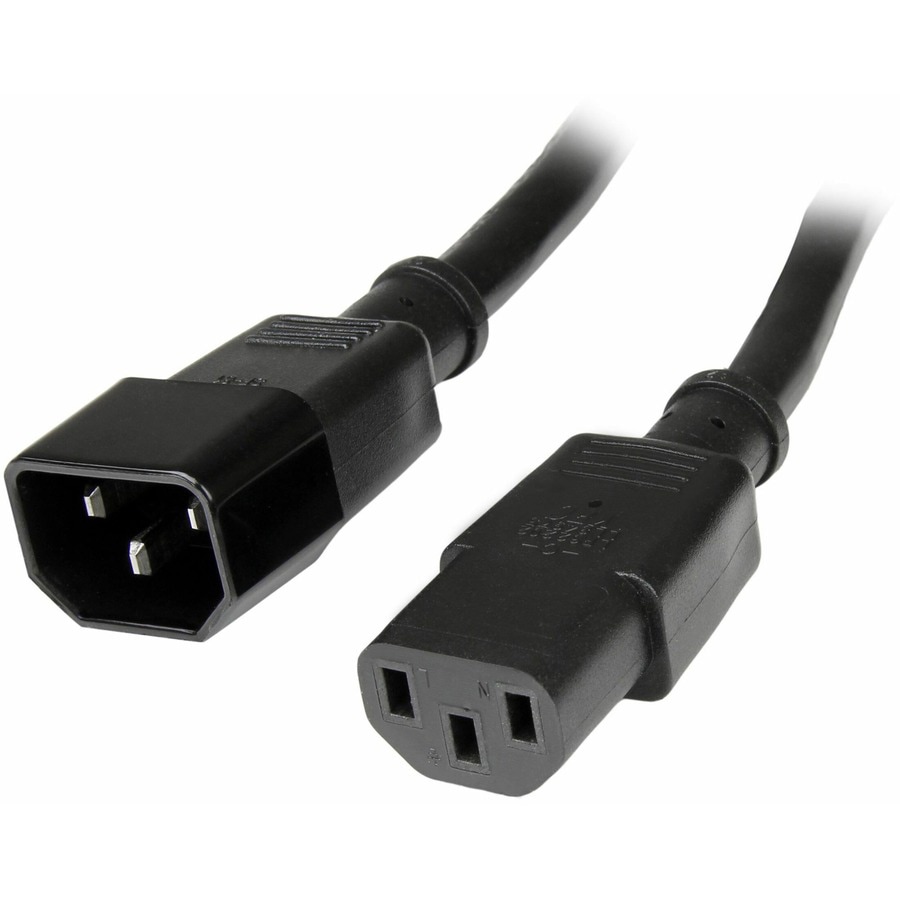 StarTech.com 1ft (0.3m) Power Extension Cord, C14 to C13, 10A 125V, 18AWG,