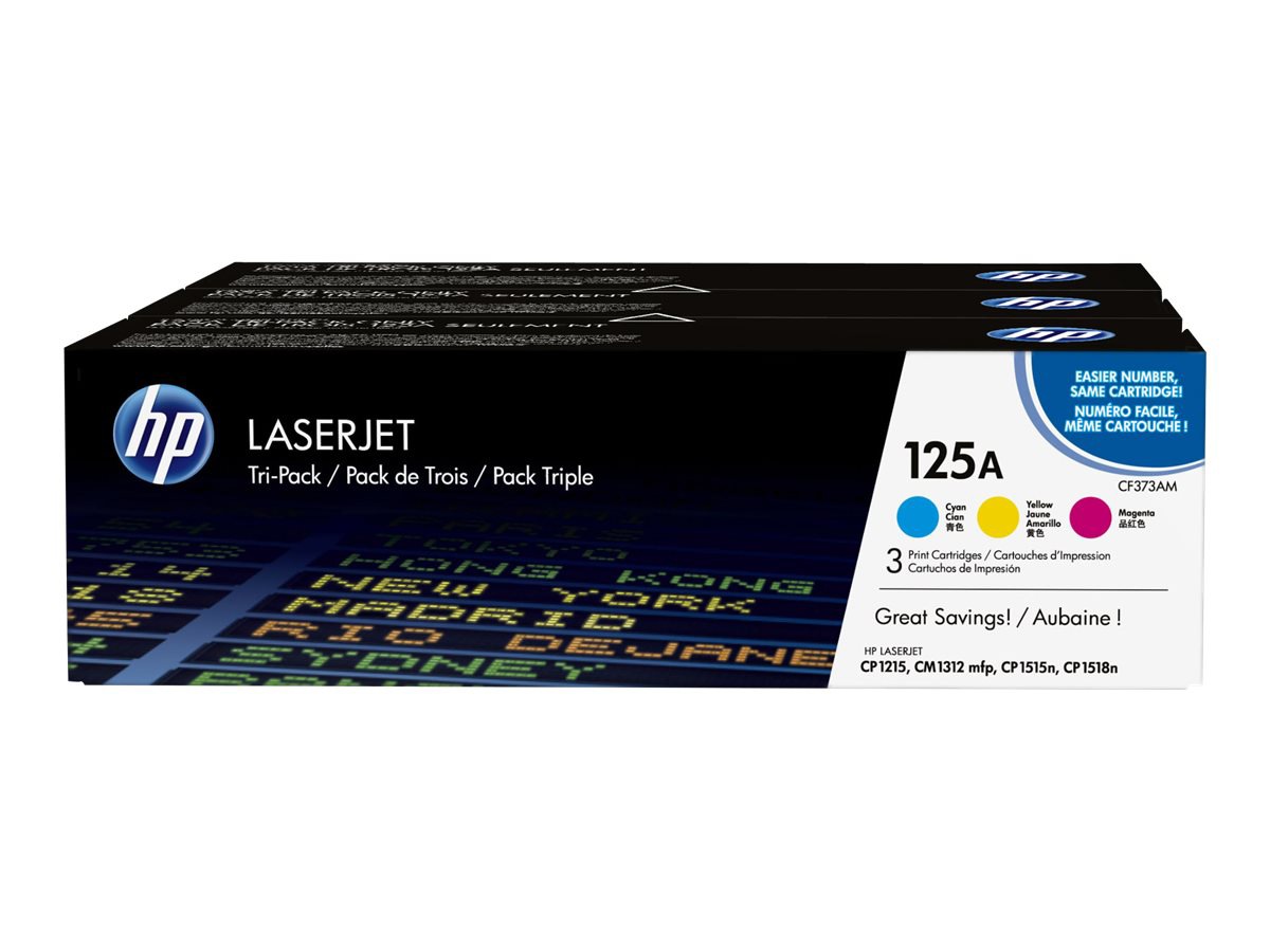 HP CB541A 125A TRI PACK COLOR TONER