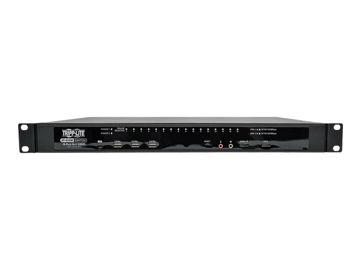 Eaton Tripp Lite series 16-Port KVM Switch Cat5 Over IP 1 Local 4 Remote User 1U TAA GSA - KVM switch - 16 ports - TAA