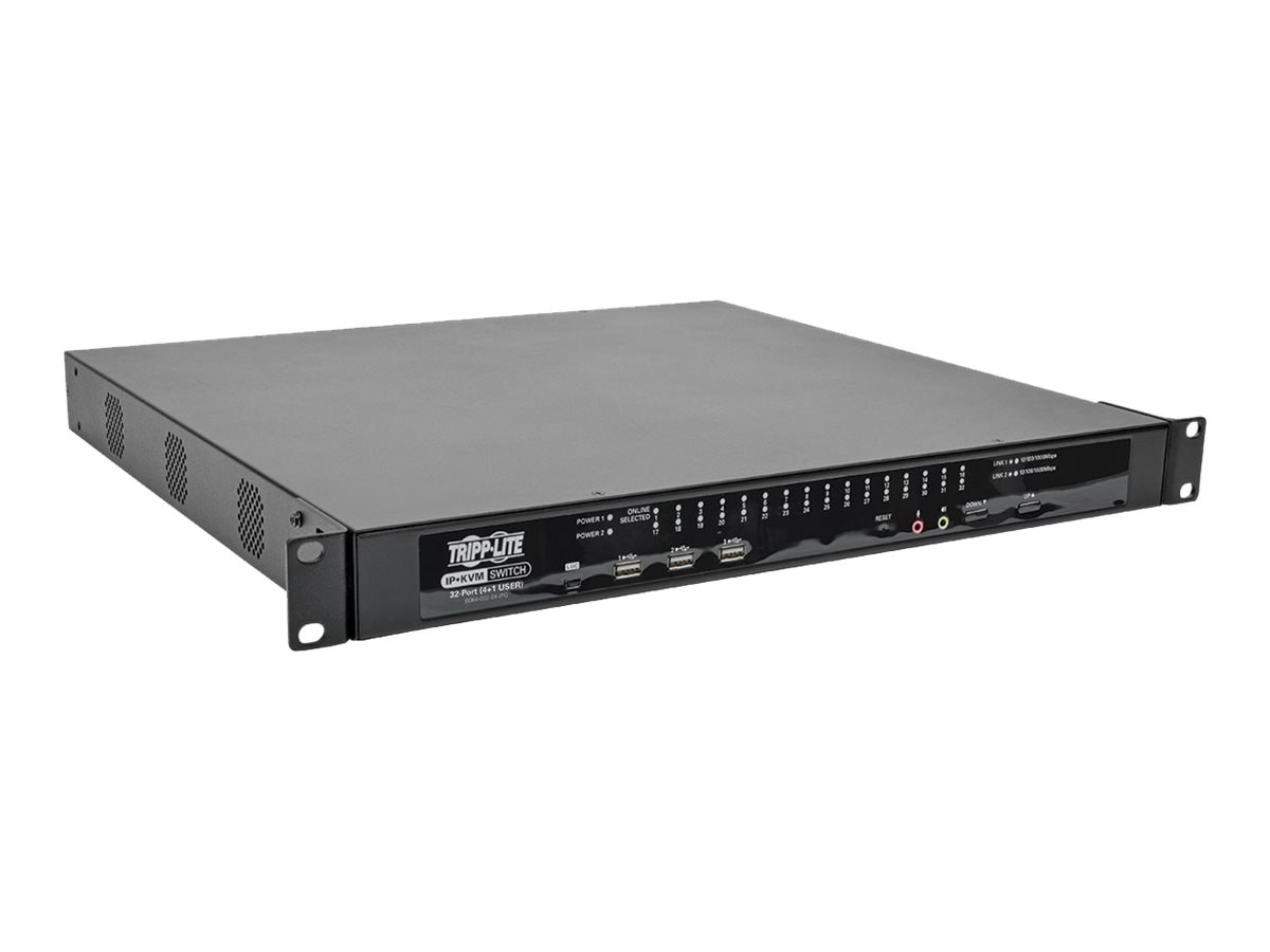 Eaton Tripp Lite series 32-Port KVM Switch Cat5 Over IP 1 Local 4 Remote User 1U TAA GSA - KVM switch - 32 ports - TAA