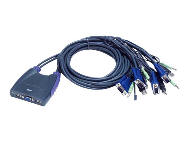 ATEN 4 Port USB KVM Switch with Audio and WIN 7 Support