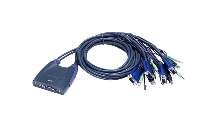 ATEN 4 Port USB KVM Switch with Audio and WIN 7 Support