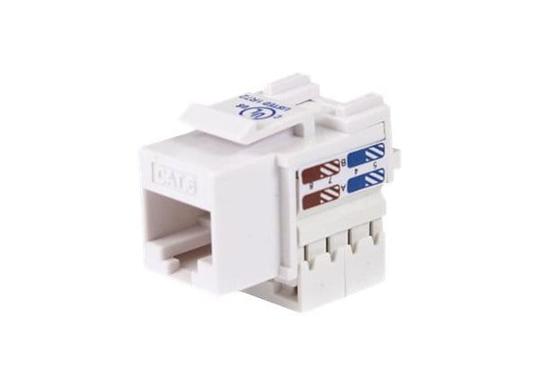 StarTech.com Cat6 RJ45 Keystone Jack White - 110 Type - modular insert