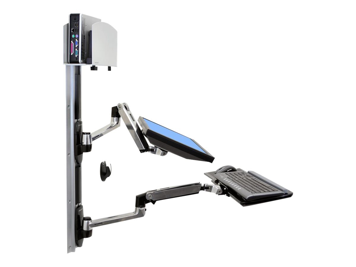 Thumbnail 3 of 7 for Ergotron LX Wall Mount System mounting kit - Constant Force Technology - for LCD display / keyboard / mouse / CPU -