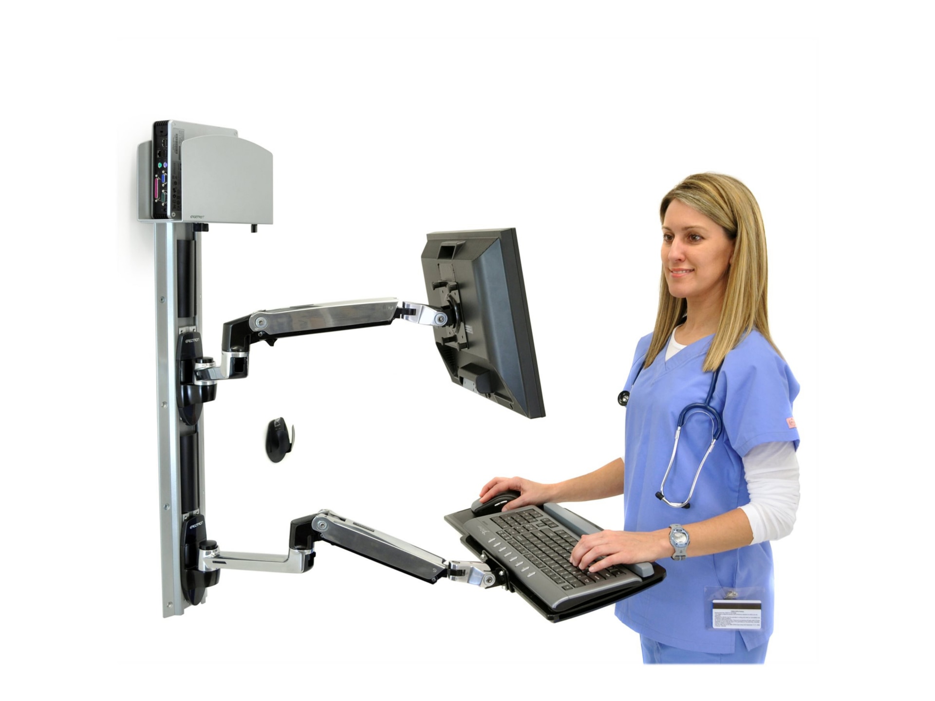 Thumbnail 7 of 7 for Ergotron LX Wall Mount System mounting kit - Constant Force Technology - for LCD display / keyboard / mouse / CPU -