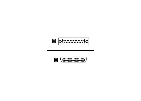 APC Bi-Direct Parallel Printer Cable, DB25 M to C36 M, Shielded, 25 Con, Mo