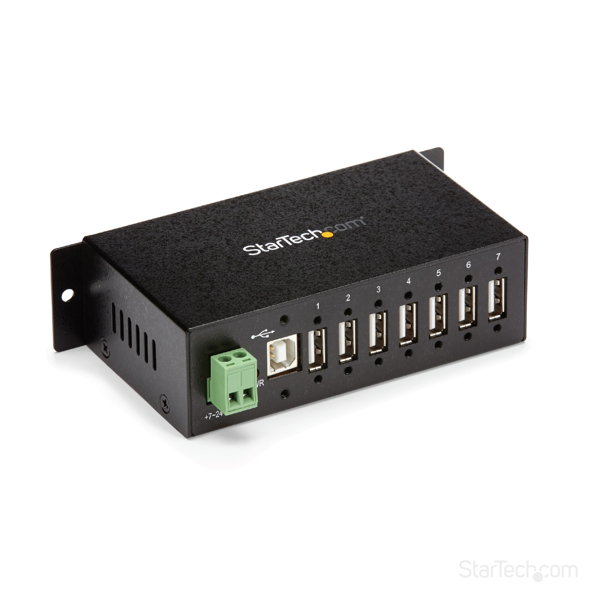 StarTech.com 7-Port USB 2.0 Hub - Metal Industrial USB-A Hub with ESD Prote