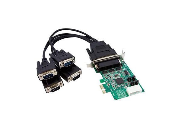 StarTech.com 4 Port Low Profile Native RS232 PCI Express Serial Card with 16950 UART - serial adapter