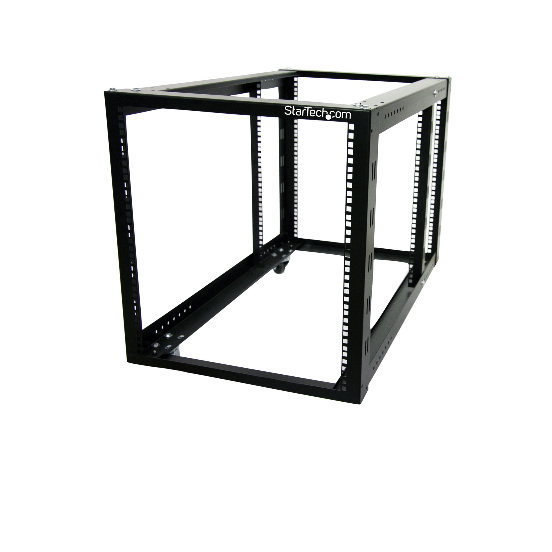 StarTech.com 12U 4 Post Server Equipment Open Frame Rack Cabinet w/ Adjustable Posts & Casters