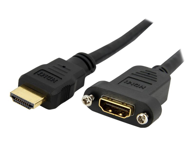 StarTech.com 3ft 4K 30Hz UHD HDMI Female to Male Adapter,Panel Mount Cable