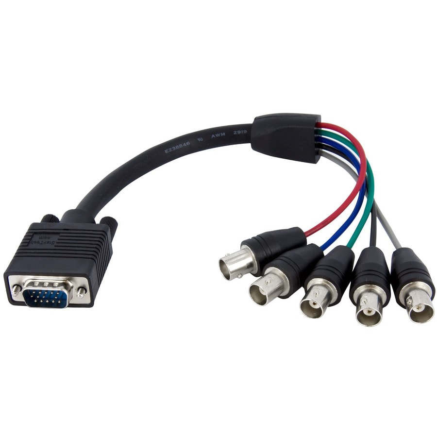 StarTech.com 1 ft Coax HD15 VGA to 5 BNC RGBHV Monitor Cable - M/F