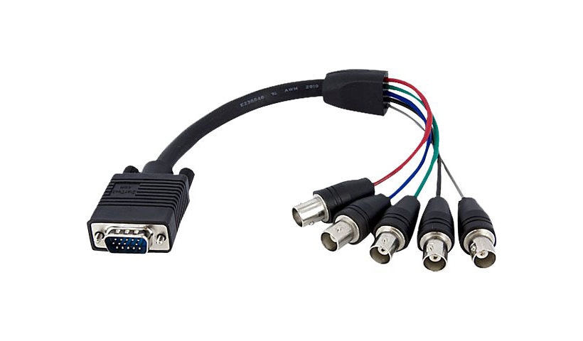 StarTech.com 1 ft Coax HD15 VGA to 5 BNC RGBHV Monitor Cable - M/F