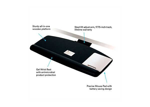 3M Adjustable Keyboard Tray AKT91LE - keyboard/mouse arm mount tray