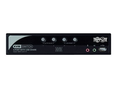 Thumbnail 2 of 5 for Eaton Tripp Lite series 4-Port Desktop KVM Switch Audio, 2-Port USB, On-Screen Display & Cables - KVM / audio switch - 4