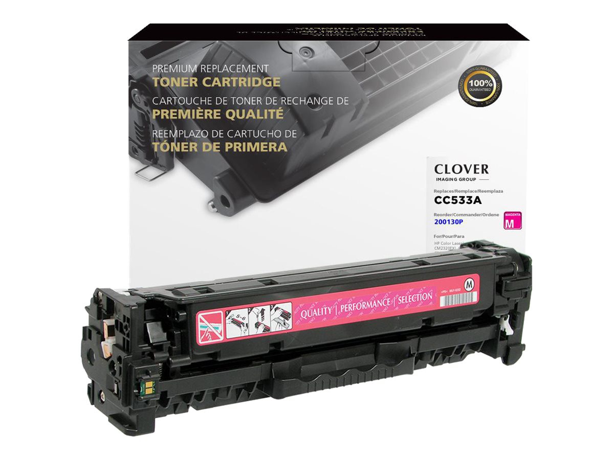 Clover Remanufactured Toner for HP CC533A (304A), Magenta, 2,800 page yield