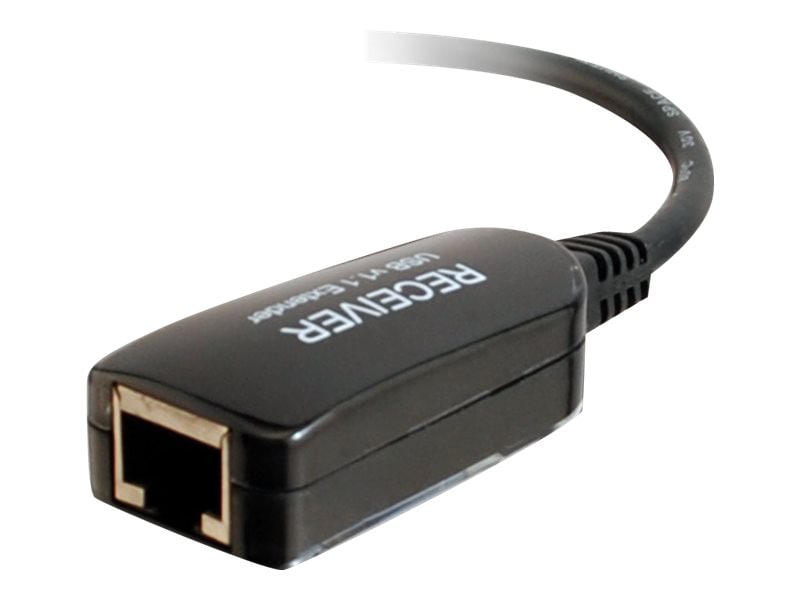 C2G 1-Port USB Extender - USB 1.1 Over Cat5 SuperBooster Dongle Extender - RJ45 to USB B Receiver