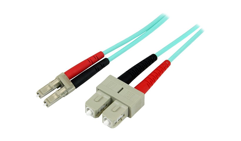 StarTech.com 10m Fiber Optic Cable - 10 Gb Aqua - Multimode Duplex 50/125 - LSZH - LC/SC - OM3 - LC to SC Fiber Patch