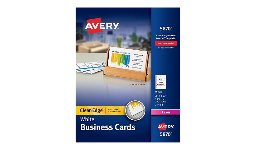 Avery Clean Edge - business cards - 2000 card(s) - 2 in x 3.5 in