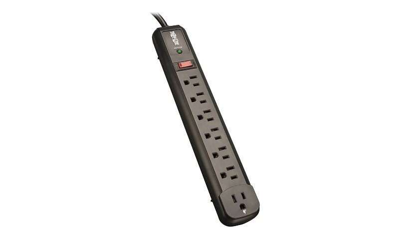 Tripp Lite Surge Protector Power Strip TL P74 RB 120V Right Angle 7 Outlet Black - surge protector - 1.8 kW