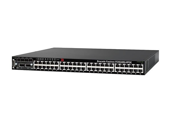 Brocade FastIron CX 648S-HPOE Advanced - switch - 48 ports - managed - rack-mountable