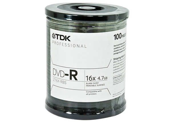 TDK DVD-R x 100 - 4.7 GB - storage media