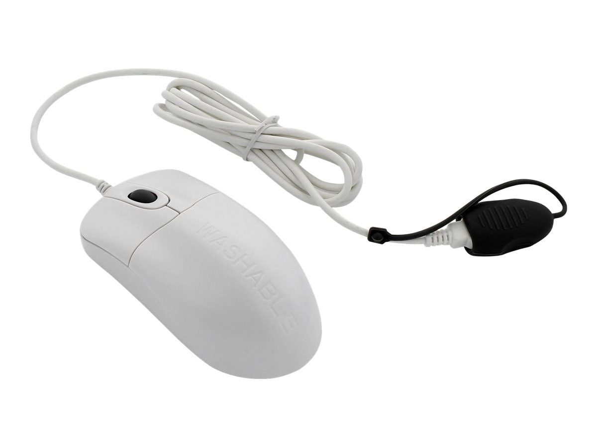 Seal Shield SILVER STORM™ Optical Mouse Antimicrobial & Washable - White