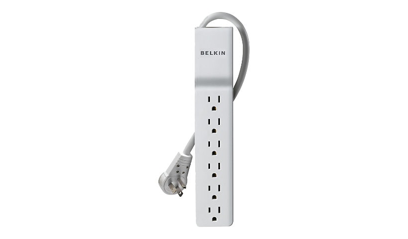 Belkin 6-Outlet Power Strip Surge Protector - Rotating Plug - 6ft - White