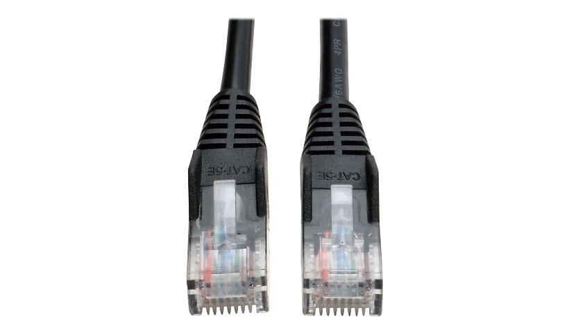 Eaton Tripp Lite Series Cat5e 350 MHz Snagless Molded (UTP) Ethernet Cable (RJ45 M/M), PoE - Black, 15 ft. (4.57 m) -
