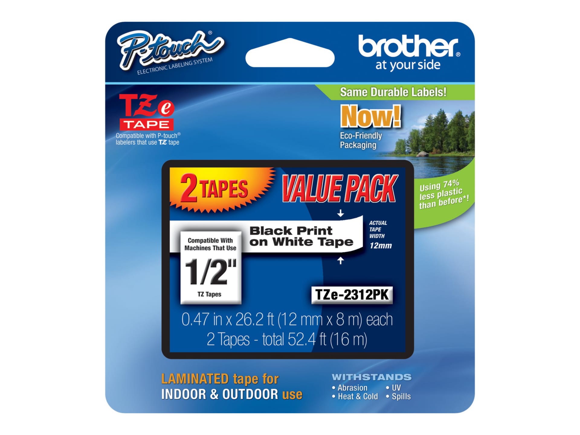 Brother M2312PK - non-laminated tape - 2 cassette(s) -